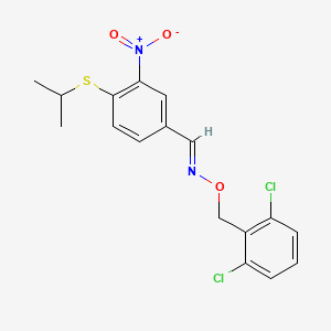 4-(isopropylsulfanyl)-3-nitrobenzenecarbaldehyde O-(2,6-dichlorobenzyl)oxime