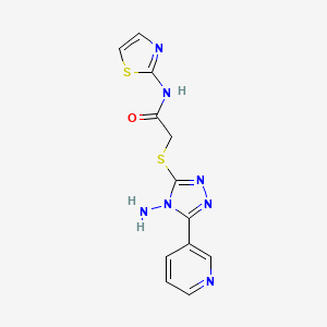 2-{[4-amino-5-(pyridin-3-yl)-4H-1,2,4-triazol-3-yl]sulfanyl}-N-(1,3-thiazol-2-yl)acetamide