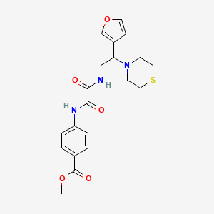 molecular formula C20H23N3O5S B2449210 Methyl 4-(2-((2-(furan-3-yl)-2-thiomorpholinoethyl)amino)-2-oxoacetamido)benzoate CAS No. 2034572-54-6