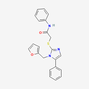 2-[1-(furan-2-ylmethyl)-5-phenylimidazol-2-yl]sulfanyl-N-phenylacetamide