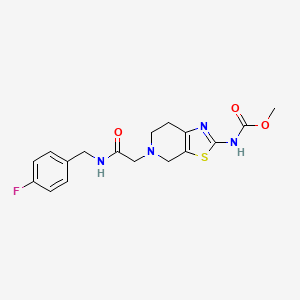 molecular formula C17H19FN4O3S B2449216 Methyl (5-(2-((4-fluorobenzyl)amino)-2-oxoethyl)-4,5,6,7-tetrahydrothiazolo[5,4-c]pyridin-2-yl)carbamate CAS No. 1421464-84-7