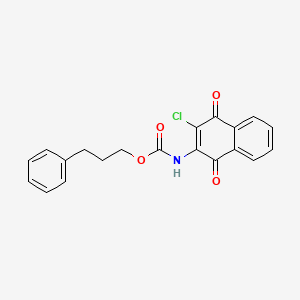 molecular formula C20H16ClNO4 B2449217 3-phenylpropyl N-(3-chloro-1,4-dioxo-1,4-dihydro-2-naphthalenyl)carbamate CAS No. 478249-69-3