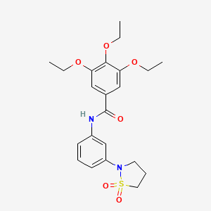 molecular formula C22H28N2O6S B2449222 N-(3-(1,1-dioxidoisothiazolidin-2-yl)phenyl)-3,4,5-triethoxybenzamide CAS No. 1005297-04-0