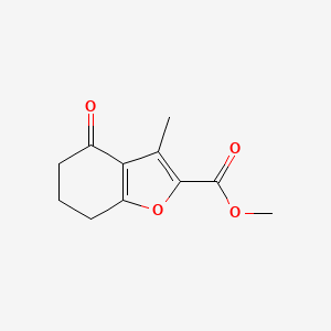molecular formula C11H12O4 B2449227 3-Methyl-4-oxo-4,5,6,7-tetrahydro-benzofuran-2-carboxylic acid methyl ester CAS No. 40200-70-2