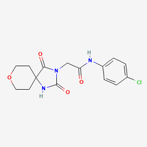 molecular formula C15H16ClN3O4 B2449235 N-(4-chlorophenyl)-2-(2,4-dioxo-8-oxa-1,3-diazaspiro[4.5]dec-3-yl)acetamide CAS No. 1775390-38-9