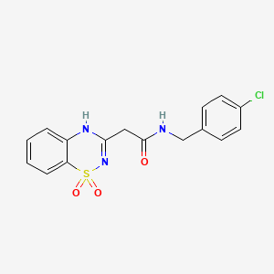 molecular formula C16H14ClN3O3S B2449239 N-(4-chlorobenzyl)-2-(1,1-dioxido-2H-1,2,4-benzothiadiazin-3-yl)acetamide CAS No. 1189920-44-2