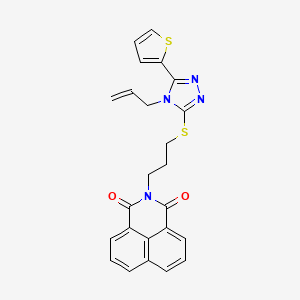 2-[3-[(4-Prop-2-enyl-5-thiophen-2-yl-1,2,4-triazol-3-yl)sulfanyl]propyl]benzo[de]isoquinoline-1,3-dione