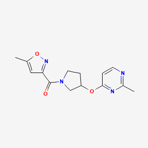 2-Methyl-4-{[1-(5-methyl-1,2-oxazole-3-carbonyl)pyrrolidin-3-yl]oxy}pyrimidine