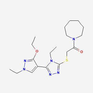 1-(azepan-1-yl)-2-((5-(3-ethoxy-1-ethyl-1H-pyrazol-4-yl)-4-ethyl-4H-1,2,4-triazol-3-yl)thio)ethanone