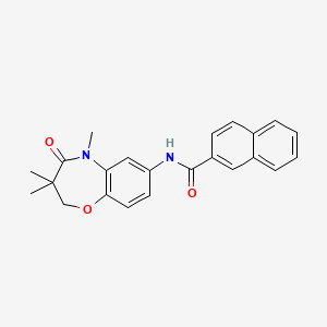 molecular formula C23H22N2O3 B2449254 N-(3,3,5-trimethyl-4-oxo-2,3,4,5-tetrahydrobenzo[b][1,4]oxazepin-7-yl)-2-naphthamide CAS No. 921836-73-9