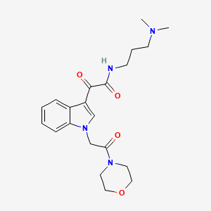 molecular formula C21H28N4O4 B2449255 N-(3-(dimethylamino)propyl)-2-(1-(2-morpholino-2-oxoethyl)-1H-indol-3-yl)-2-oxoacetamide CAS No. 872855-56-6