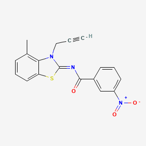 N-(4-methyl-3-prop-2-ynyl-1,3-benzothiazol-2-ylidene)-3-nitrobenzamide