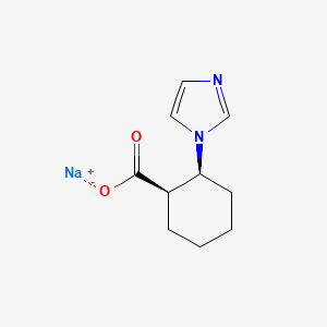 molecular formula C10H13N2NaO2 B2449264 Sodium;(1R,2S)-2-imidazol-1-ylcyclohexane-1-carboxylate CAS No. 1909288-28-3