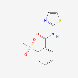 molecular formula C11H10N2O3S2 B2449266 2-methylsulfonyl-N-(1,3-thiazol-2-yl)benzamide CAS No. 896369-24-7