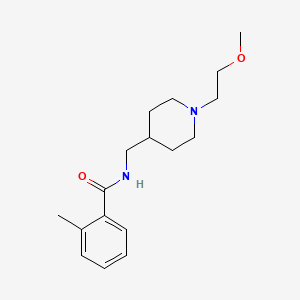 molecular formula C17H26N2O2 B2449275 N-((1-(2-methoxyethyl)piperidin-4-yl)methyl)-2-methylbenzamide CAS No. 953990-29-9