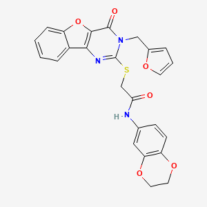 N-(2,3-dihydrobenzo[b][1,4]dioxin-6-yl)-2-((3-(furan-2-ylmethyl)-4-oxo-3,4-dihydrobenzofuro[3,2-d]pyrimidin-2-yl)thio)acetamide