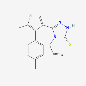 molecular formula C17H17N3S2 B2449293 4-allyl-5-[5-methyl-4-(4-methylphenyl)thien-3-yl]-4H-1,2,4-triazole-3-thiol CAS No. 777879-45-5