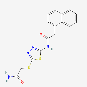 N-[5-(2-amino-2-oxoethyl)sulfanyl-1,3,4-thiadiazol-2-yl]-2-naphthalen-1-ylacetamide