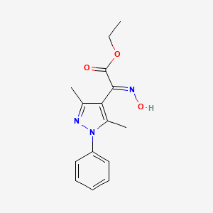ethyl 2-(3,5-dimethyl-1-phenyl-1H-pyrazol-4-yl)-2-(N-hydroxyimino)acetate