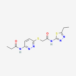 N-(6-((2-((5-ethyl-1,3,4-thiadiazol-2-yl)amino)-2-oxoethyl)thio)pyridazin-3-yl)propionamide