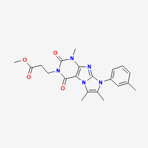 molecular formula C21H23N5O4 B2449327 methyl 3-[1,6,7-trimethyl-8-(3-methylphenyl)-2,4-dioxo-1H,2H,3H,4H,8H-imidazo[1,2-g]purin-3-yl]propanoate CAS No. 887455-99-4