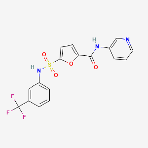 molecular formula C17H12F3N3O4S B2449332 N-(pyridin-3-yl)-5-(N-(3-(trifluoromethyl)phenyl)sulfamoyl)furan-2-carboxamide CAS No. 1171370-44-7