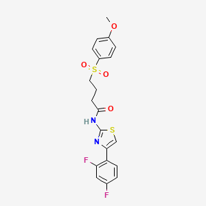 N-(4-(2,4-difluorophenyl)thiazol-2-yl)-4-((4-methoxyphenyl)sulfonyl)butanamide
