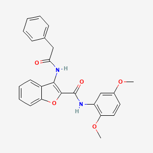 molecular formula C25H22N2O5 B2449358 N-(2,5-dimethoxyphenyl)-3-(2-phenylacetamido)benzofuran-2-carboxamide CAS No. 888467-72-9