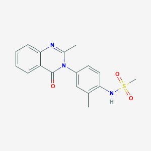 molecular formula C17H17N3O3S B2449364 N-[2-methyl-4-(2-methyl-4-oxo-3,4-dihydroquinazolin-3-yl)phenyl]methanesulfonamide CAS No. 898420-61-6