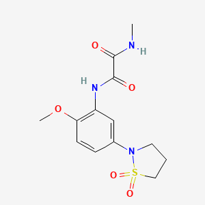 molecular formula C13H17N3O5S B2449392 N1-(5-(1,1-二氧代异噻唑啉-2-基)-2-甲氧基苯基)-N2-甲氧基草酰胺 CAS No. 1105216-07-6