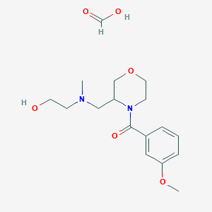 molecular formula C17H26N2O6 B2449394 (3-(((2-Hydroxyethyl)(methyl)amino)methyl)morpholino)(3-methoxyphenyl)methanone formate CAS No. 1421482-33-8