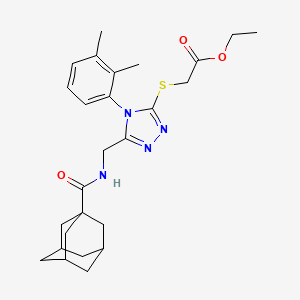 molecular formula C26H34N4O3S B2449400 乙酸2-[[5-[(金刚烷-1-甲酰胺)甲基]-4-(2,3-二甲基苯基)-1,2,4-噻唑-3-基硫)乙酸酯 CAS No. 477299-86-8