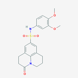 molecular formula C20H22N2O5S B2449412 N-(3,4-dimethoxyphenyl)-3-oxo-1,2,3,5,6,7-hexahydropyrido[3,2,1-ij]quinoline-9-sulfonamide CAS No. 896358-05-7