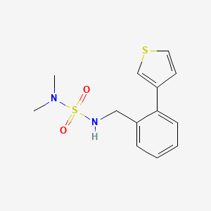 molecular formula C13H16N2O2S2 B2449440 Dimethyl({[2-(thiophen-3-YL)phenyl]methyl}sulfamoyl)amine CAS No. 1797638-20-0