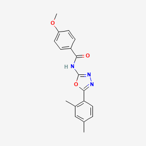 molecular formula C18H17N3O3 B2449443 N-[5-(2,4-dimethylphenyl)-1,3,4-oxadiazol-2-yl]-4-methoxybenzamide CAS No. 891143-90-1
