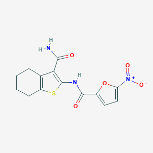 molecular formula C14H13N3O5S B244947 N-[3-(aminocarbonyl)-4,5,6,7-tetrahydro-1-benzothien-2-yl]-5-nitro-2-furamide 