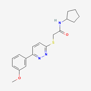 molecular formula C18H21N3O2S B2449470 N-cyclopentyl-2-((6-(3-methoxyphenyl)pyridazin-3-yl)thio)acetamide CAS No. 893986-60-2