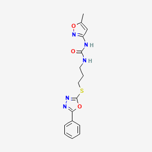 1-(5-Methylisoxazol-3-yl)-3-(3-((5-phenyl-1,3,4-oxadiazol-2-yl)thio)propyl)urea