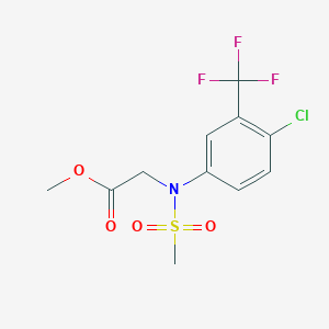 molecular formula C11H11ClF3NO4S B2449494 Methyl N-[4-chloro-3-(trifluoromethyl)phenyl]-N-(methylsulfonyl)glycinate CAS No. 333446-72-3