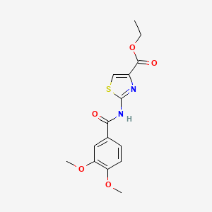 molecular formula C15H16N2O5S B2449497 ETHYL 2-(3,4-DIMETHOXYBENZAMIDO)-1,3-THIAZOLE-4-CARBOXYLATE CAS No. 185105-95-7
