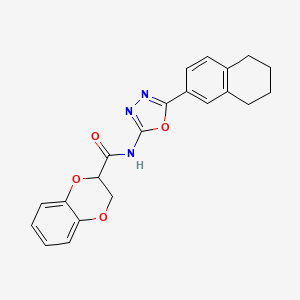 molecular formula C21H19N3O4 B2449519 N-[5-(5,6,7,8-tetrahydronaphthalen-2-yl)-1,3,4-oxadiazol-2-yl]-2,3-dihydro-1,4-benzodioxine-2-carboxamide CAS No. 862809-31-2