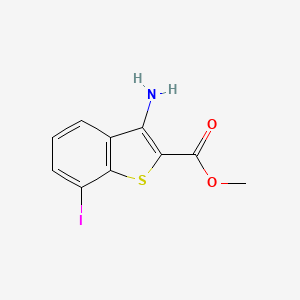 molecular formula C10H8INO2S B2449536 Methyl 3-amino-7-iodobenzothiophene-2-carboxylate CAS No. 2089797-56-6