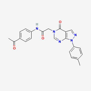 molecular formula C22H19N5O3 B2449542 N-(4-acetylphenyl)-2-[1-(4-methylphenyl)-4-oxo-1H,4H,5H-pyrazolo[3,4-d]pyrimidin-5-yl]acetamide CAS No. 863446-75-7