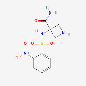 molecular formula C10H12N4O5S B2449543 3-(2-Nitrobenzenesulfonamido)azetidine-3-carboxamide CAS No. 2138093-42-0