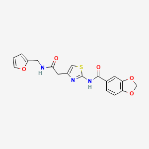 N-(4-(2-((furan-2-ylmethyl)amino)-2-oxoethyl)thiazol-2-yl)benzo[d][1,3]dioxole-5-carboxamide