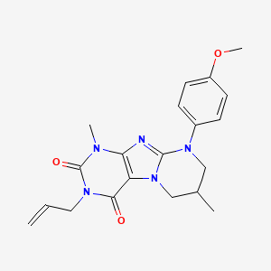 3-allyl-9-(4-methoxyphenyl)-1,7-dimethyl-6,7,8,9-tetrahydropyrimido[2,1-f]purine-2,4(1H,3H)-dione