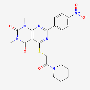 1,3-dimethyl-7-(4-nitrophenyl)-5-((2-oxo-2-(piperidin-1-yl)ethyl)thio)pyrimido[4,5-d]pyrimidine-2,4(1H,3H)-dione