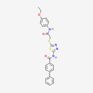 B2449568 N-(5-((2-((4-ethoxyphenyl)amino)-2-oxoethyl)thio)-1,3,4-thiadiazol-2-yl)-[1,1'-biphenyl]-4-carboxamide CAS No. 393571-63-6