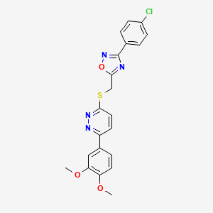 3-(4-Chlorophenyl)-5-(((6-(3,4-dimethoxyphenyl)pyridazin-3-yl)thio)methyl)-1,2,4-oxadiazole