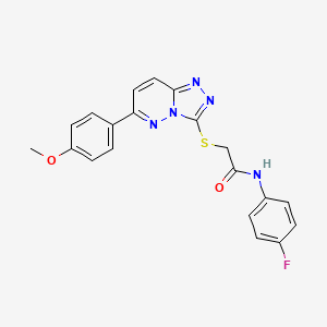 molecular formula C20H16FN5O2S B2449571 N-(4-fluorophenyl)-2-((6-(4-methoxyphenyl)-[1,2,4]triazolo[4,3-b]pyridazin-3-yl)thio)acetamide CAS No. 894051-60-6
